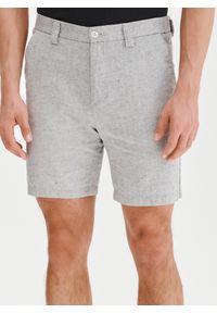 Pako Lorente - PAKO LORENTE - Szare szorty męskie z lnem. Okazja: na co dzień. Kolor: różowy, szary. Materiał: len. Sezon: lato. Styl: casual #3
