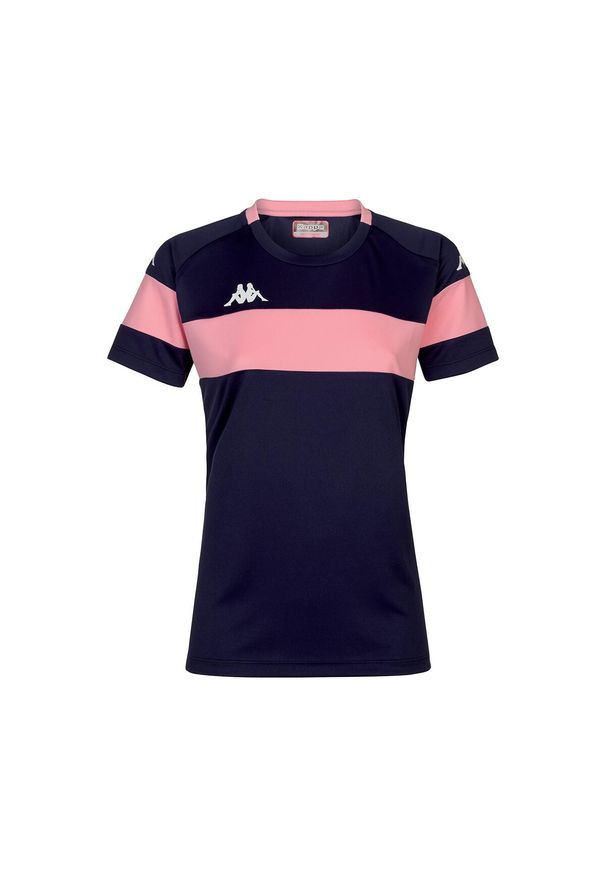 Damski jersey Kappa Dareta. Kolor: różowy, niebieski, wielokolorowy. Materiał: jersey. Sport: fitness, piłka nożna
