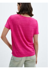 mango - Mango T-Shirt Linito 67006318 Różowy Relaxed Fit. Kolor: różowy. Materiał: len