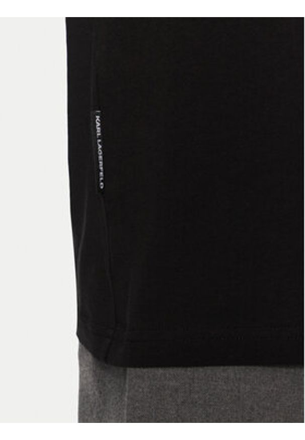 Karl Lagerfeld - KARL LAGERFELD Polo 745091 551251 Czarny Regular Fit. Typ kołnierza: polo. Kolor: czarny. Materiał: bawełna