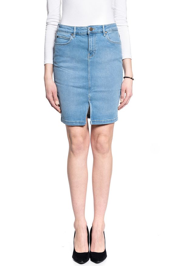 Lee - LEE PENCIL SKIRT DAMSKA SPÓDNICA JEANSOWA LIGHT LOU L38GQDXJ 112108197. Materiał: jeans