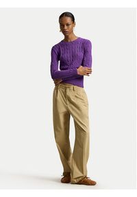 Polo Ralph Lauren Sweter 211971869503 Fioletowy Slim Fit. Typ kołnierza: polo. Kolor: fioletowy. Materiał: bawełna #4