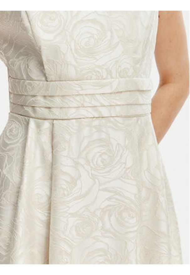 Rinascimento Sukienka koktajlowa CFC0127709003 Écru Regular Fit. Materiał: syntetyk. Styl: wizytowy