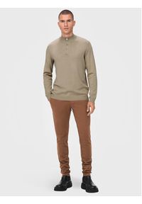 Only & Sons Sweter Wyler 22021264 Beżowy Regular Fit. Kolor: beżowy. Materiał: wiskoza