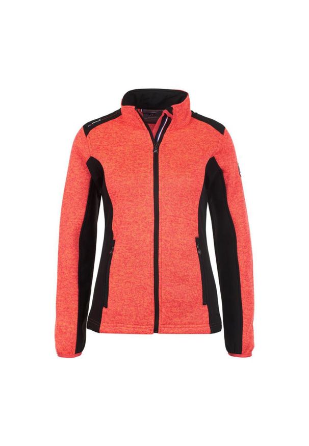 PEAK MOUNTAIN - Damska kurtka polarowa Peak Mountain Aviro. Kolor: pomarańczowy. Materiał: polar. Sezon: zima. Sport: narciarstwo