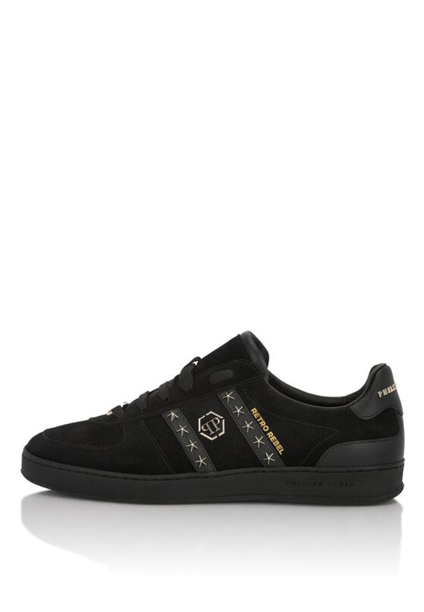 Philipp Plein - PHILIPP PLEIN Sneakersy SAFS USC0911 PLE009N Czarny. Kolor: czarny. Materiał: zamsz, skóra