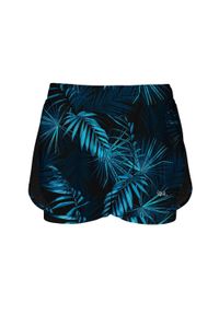 SLAVIWEAR - Spodenki z szortami z ozdobną siatką Dark Tropical. Kolor: niebieski, wielokolorowy, czarny