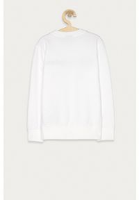 Champion Bluza dziecięca kolor biały z aplikacją. Okazja: na co dzień. Kolor: biały. Wzór: aplikacja. Styl: casual
