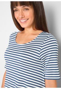 bonprix - Tunika T-shirtowa z mieszanki wiskozy. Kolor: niebieski. Materiał: wiskoza. Długość rękawa: krótki rękaw. Długość: krótkie #3