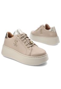 Brązowe Sneakersy Libero Modne Obuwie Damskie. Okazja: na co dzień, do pracy. Kolor: brązowy. Materiał: materiał. Styl: casual #7