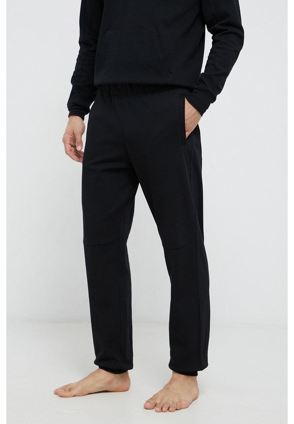 Marc O'Polo Spodnie bawełniane męskie kolor czarny gładkie. Kolor: czarny. Materiał: bawełna. Wzór: gładki