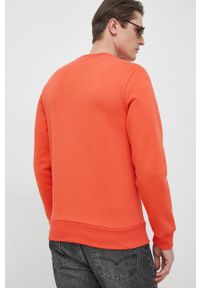 Lacoste bluza męska kolor pomarańczowy gładka SH9608-132. Kolor: pomarańczowy. Materiał: bawełna, poliester. Wzór: gładki #3