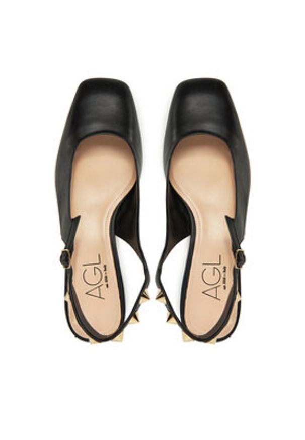 AGL Sandały Angie L Spike D557007PCSOFTY0000 Czarny. Kolor: czarny. Materiał: skóra