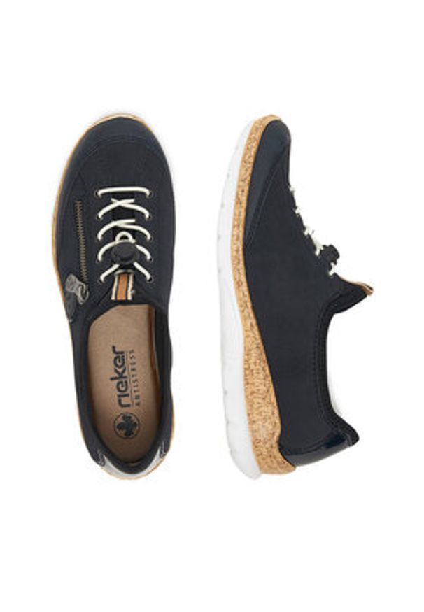 Rieker Sneakersy N4263-14 Czarny. Kolor: czarny. Materiał: syntetyk, materiał