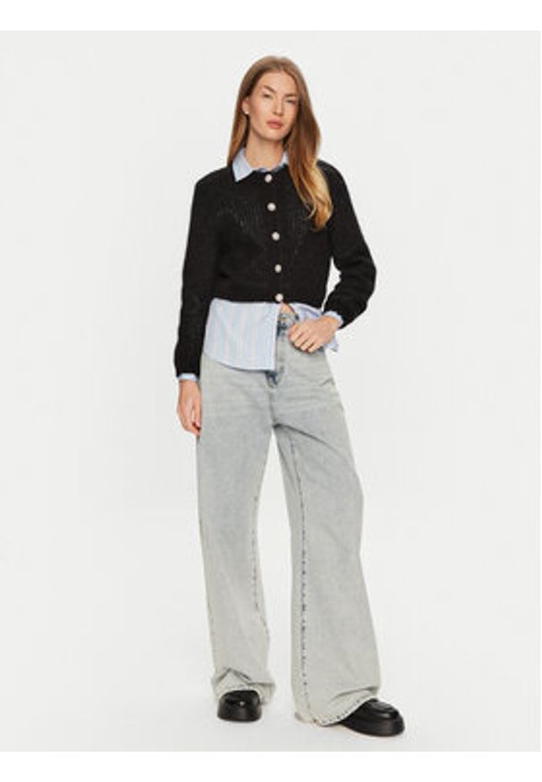 ViCOLO Kardigan 33013S Czarny Regular Fit. Kolor: czarny. Materiał: syntetyk