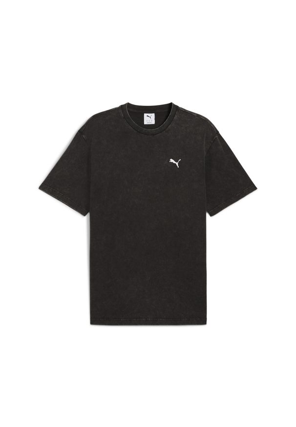 Puma - Męska koszulka Essentials Elevated o luźnym kroju z efektem sprania PUMA Black. Kolor: czarny. Sport: fitness