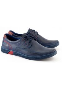 KOMODO Buty męskie casual 911 granatowe niebieskie. Okazja: na co dzień. Kolor: niebieski. Materiał: jeans, skóra. Sezon: wiosna, jesień. Styl: casual #4