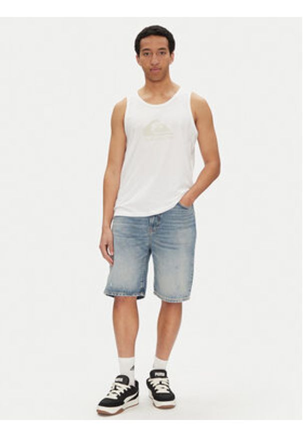 Quiksilver Tank top EQYZT08041 Biały Regular Fit. Kolor: biały. Materiał: bawełna