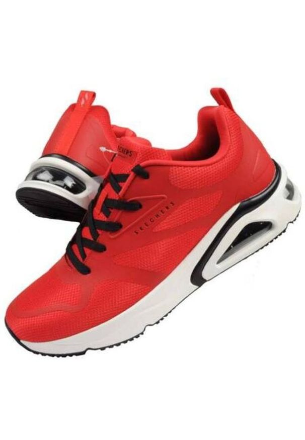 skechers - Buty sportowe Skechers Air Uno 183070/RED czerwone. Zapięcie: sznurówki. Kolor: czerwony. Materiał: guma. Szerokość cholewki: normalna. Sport: turystyka piesza