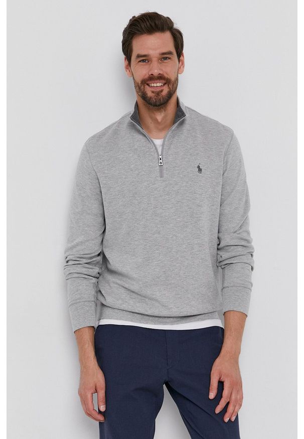 Polo Ralph Lauren - Bluza. Okazja: na co dzień. Typ kołnierza: polo. Kolor: szary. Długość: krótkie. Styl: casual