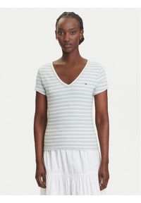 Tommy Jeans T-Shirt Essential DW0DW17385 Zielony Slim Fit. Kolor: zielony. Materiał: bawełna #1