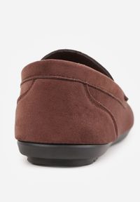 Born2be - Brązowe Klasyczne Półbuty Mokasyny z Imitacji Zamszu Cilippe. Okazja: na co dzień, na spacer, na spotkanie biznesowe, do pracy. Kolor: czerwony. Materiał: zamsz. Styl: klasyczny #3