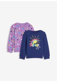 bonprix - Bluza (2 szt.) z czystej bawełny organicznej. Kolor: niebieski. Materiał: bawełna