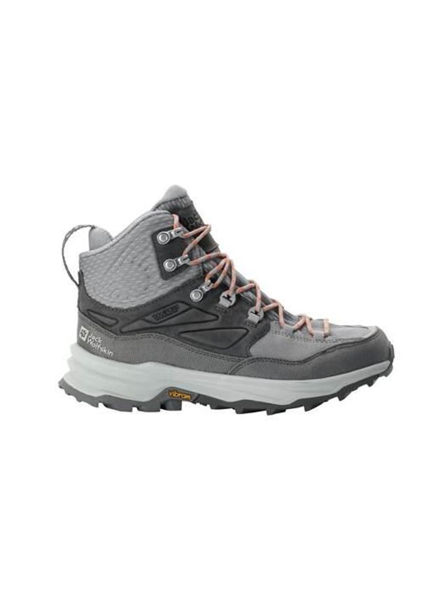 Buty trekkingowe damskie Jack Wolfskin Cyrox Texapore Mid. Kolor: szary. Materiał: materiał, skóra, syntetyk. Szerokość cholewki: normalna
