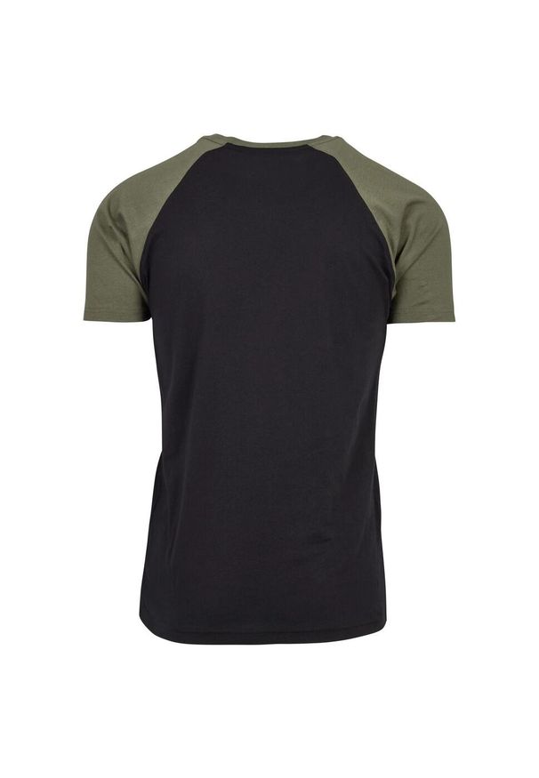 Urban Classics - T-shirt Męski Kontrastowa Raglanowa. Kolor: wielokolorowy, czarny, zielony. Długość rękawa: raglanowy rękaw