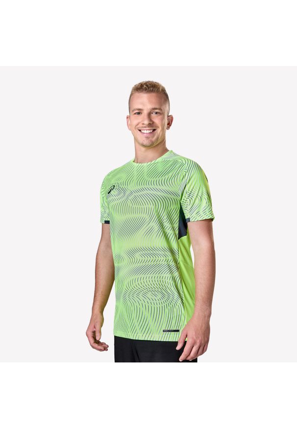 KIPSTA - Koszulka piłkarska Kipsta Viralto Wave. Kolor: zielony, szary, żółty, wielokolorowy. Materiał: poliester, materiał, tkanina. Sport: piłka nożna