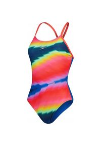 Speedo - Jednoczęściowy Kostium Kąpielowy Damski / Damski Z Cyfrowym Krzyżem Na Plecach. Kolor: niebieski, różowy, wielokolorowy