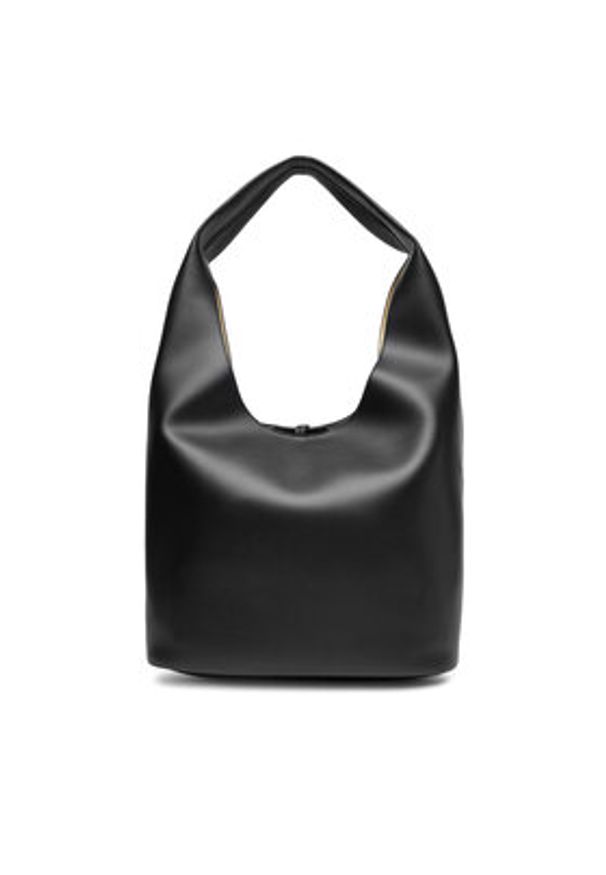 Calvin Klein Jeans Torebka Stone Lock Slouchy Large Shoulde LV04K3149G Czarny. Kolor: czarny. Materiał: skórzane