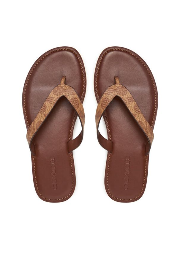 Coach Japonki Brianna CZ371 Brązowy. Kolor: brązowy. Materiał: skóra