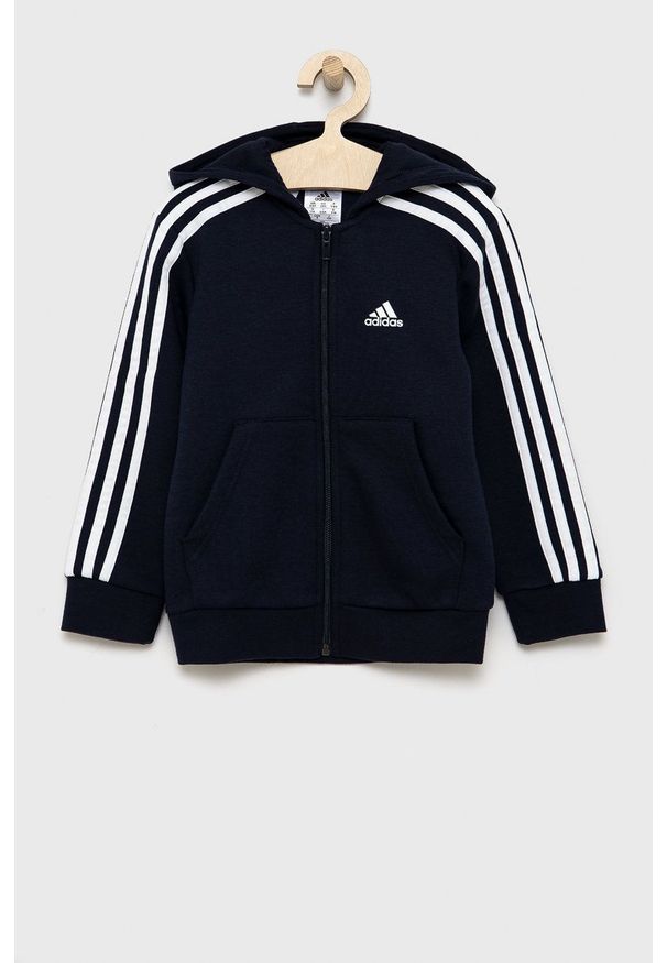adidas Performance Bluza dziecięca kolor granatowy z kapturem z aplikacją. Okazja: na co dzień. Typ kołnierza: kaptur. Kolor: niebieski. Wzór: aplikacja. Styl: casual