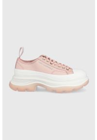 Karl Lagerfeld tenisówki LUNA kolor różowy. Nosek buta: okrągły. Zapięcie: sznurówki. Kolor: różowy. Szerokość cholewki: normalna. Obcas: na platformie