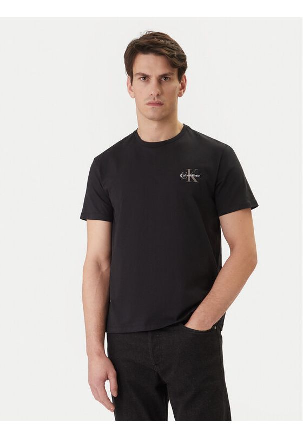 Calvin Klein Jeans T-Shirt LV04RF278G Czarny Regular Fit. Kolor: czarny. Materiał: bawełna