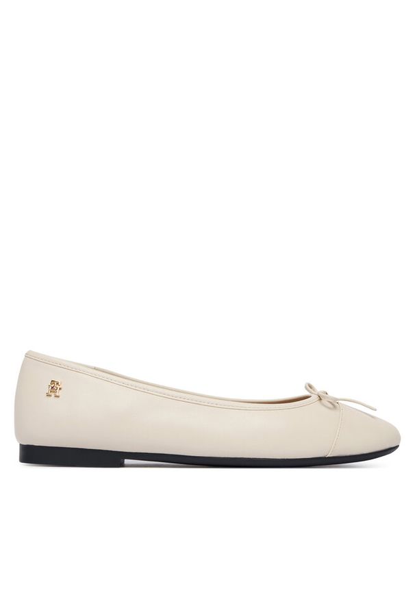 TOMMY HILFIGER - Baleriny Tommy Hilfiger. Kolor: kremowy