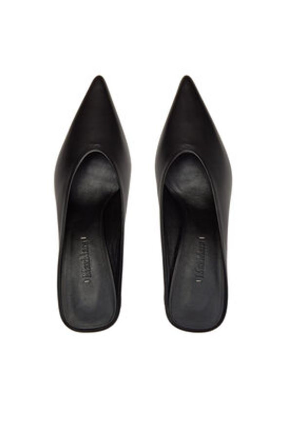 Max Mara Klapki Mmmulecalf 24245261716 Czarny. Kolor: czarny. Materiał: skóra