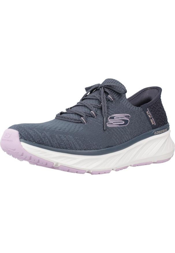 skechers - Kapcie SKECHERS SLIP-INS EDGERIDE Niebieski. Kolor: niebieski. Materiał: tkanina