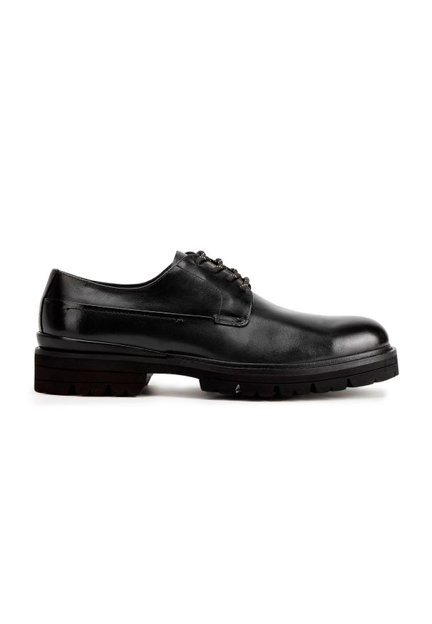 Wittchen - Buty derby skórzane na grubej podeszwie. Okazja: na co dzień. Zapięcie: sznurówki. Kolor: czarny. Materiał: skóra. Styl: klasyczny, elegancki, casual