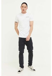 Hollister Co. t-shirt bawełniany kolor biały wzorzysty. Kolor: biały. Materiał: bawełna. Wzór: aplikacja. Styl: klasyczny #3