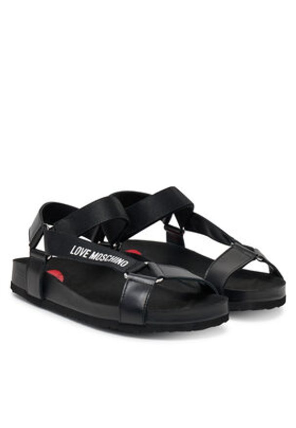 Love Moschino - LOVE MOSCHINO Sandały JA16263G0MIA0000 Czarny. Kolor: czarny. Materiał: skóra