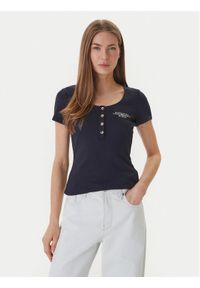 Guess T-Shirt GUESS x NORTH SAILS W6GP01 K2658 Granatowy Regular Fit. Kolor: niebieski. Materiał: syntetyk, wiskoza #1