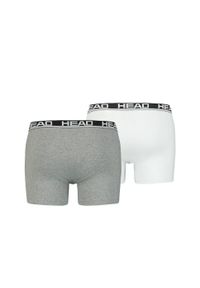 Bokserki męskie Head Basic Boxer 2 Pack. Kolor: biały, wielokolorowy, szary