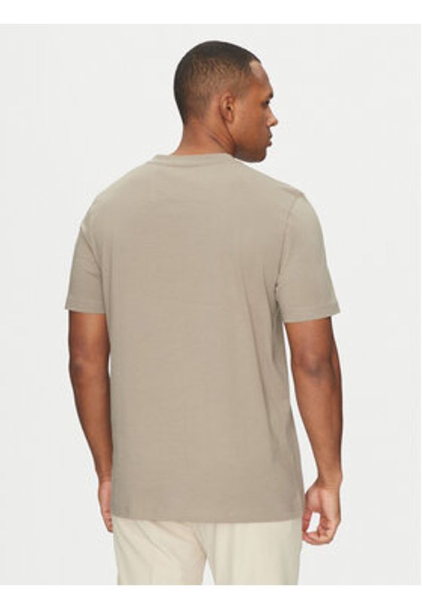 BOSS T-Shirt Tape Logo 50530990 Beżowy Regular Fit. Kolor: beżowy. Materiał: bawełna