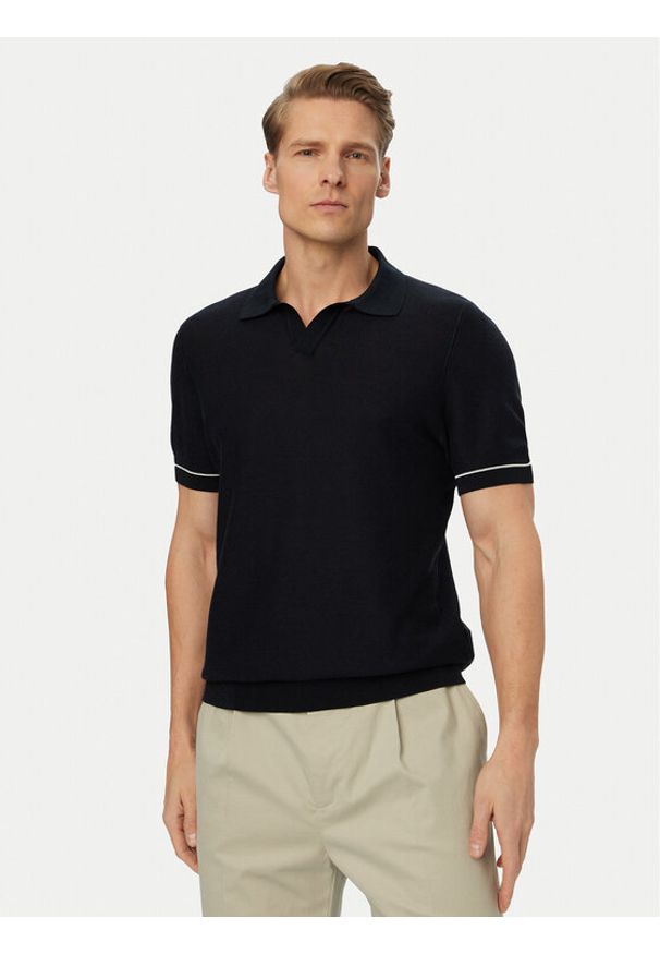 BOSS Polo H-Narciso 50560483 Granatowy Regular Fit. Typ kołnierza: polo. Kolor: niebieski. Materiał: bawełna