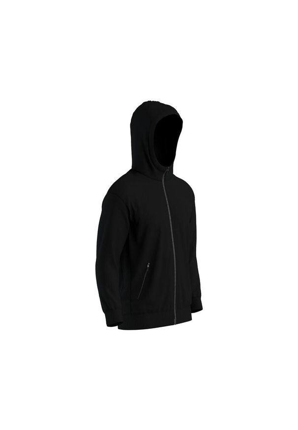 DOMYOS - Bluza na zamek z kapturem męska Domyos Gym & Pilates. Typ kołnierza: kaptur. Kolor: czarny. Materiał: tkanina, prążkowany, poliester, materiał, bawełna, elastan. Sport: joga i pilates