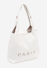 Born2be - Biała Szydełkowa Torebka Shopper o Trapezowym Kształcie Saliatria. Kolor: biały. Sezon: lato, wiosna. Styl: elegancki, casual #3