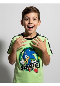 Sinsay - Koszulka z dekoracyjną taśmą na rękawach Sonic the Hedgehog - zielony. Kolor: zielony #1