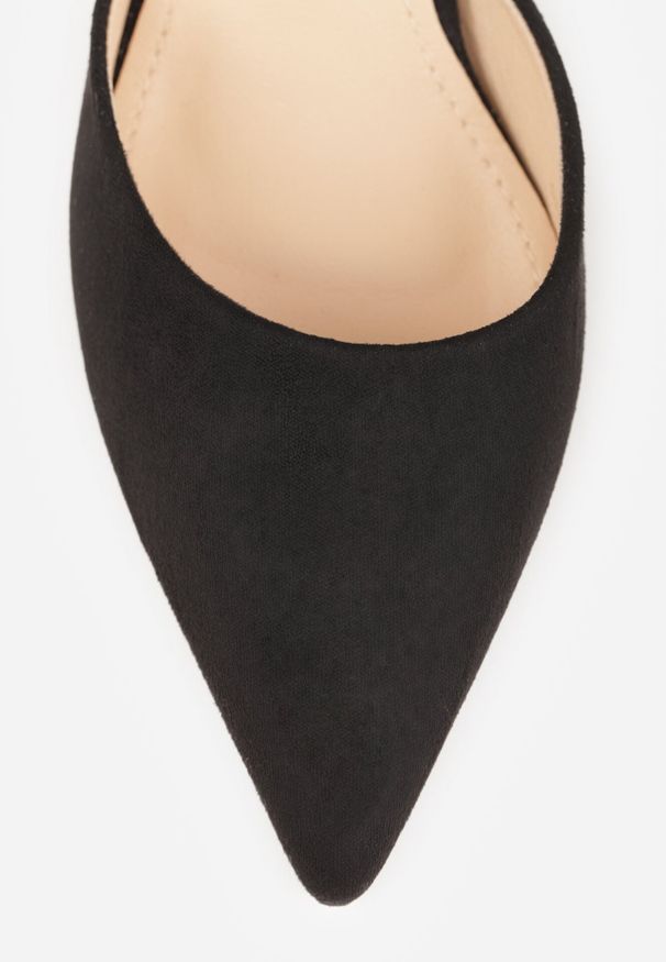 Born2be - Czarne Czółenka Vices z Imitacji Zamszu na Obcasie Klepsydra Esiriva. Okazja: na co dzień. Nosek buta: szpiczasty. Zapięcie: pasek. Kolor: czarny. Materiał: zamsz. Obcas: na obcasie. Styl: casual, klasyczny, wizytowy. Wysokość obcasa: średni